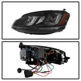 Spyder Projector Headlights - DRL LED - Black Stripe - Black - image 2