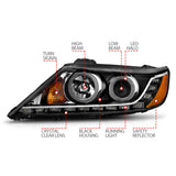 ANZO USA - Projector Headlight Set w/Halo - 111248