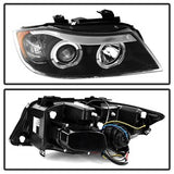 Spyder Projector Headlights - LED Halo - Amber Reflector - Eyebrow Bulb - Black - image 2