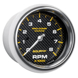 3-3/8" IN-DASH TACHOMETER, 0-8,000 RPM, MARINE CARBON FIBER