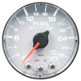 GAUGE, FUEL PRESS, 2 1/16", 30PSI, STEPPER MOTOR W/PEAK & WARN, WHT/CHRM, SPEK — Red (P316118)