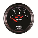 GAUGE, FUEL LEVEL, 2 1/16", 0OE TO 90OF, ELEC, CHEVY RED BOWTIE, BLACK