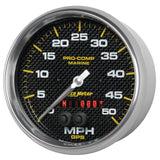 GAUGE, SPEEDOMETER, 5", 50MPH, GPS, MARINE CARBON FIBER