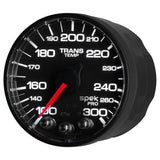 GAUGE, TRANS TEMP, 2 1/16", 300?F, STEPPER MOTOR W/PEAK & WRN, BLK/BLK, SPEK-PRO — Red (P342328)