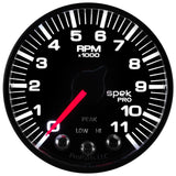 GAUGE, TACH, 2 1/16", 11K RPM, W/ SHIFT LIGHT & PEAK MEM, BLK/BLK, SPEK-PRO — Red (P336328)