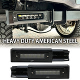 2017-Current Ford F250-F450 Super Duty Hitch Bar Reverse 7in LED Flood Lighting Heavy Duty Bolt-On Blacked Out Kit with 