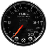 GAUGE, FUEL PRESS, 2 1/16", 30PSI, STEPPER MOTOR W/PEAK & WARN, BLK/BLK, SPEK — Red (P31632)