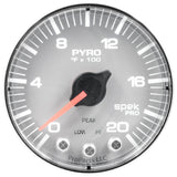 GAUGE, PYRO. (EGT), 2 1/16", 2000?F, STEPPER MOTOR W/PEAK & WRN, SLVR/CHRM, SPEK — Red (P310218)