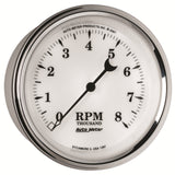 3-3/8" IN-DASH TACHOMETER, 0-8,000 RPM, OLD-TYME WHITE II