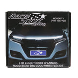 LED Knight Rider Scanning Hood Brow DRL Flex Cool White Kit for Cars and Jeeps Race Sport Lighting