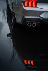 3in. Cat-Back. Dual Rear Exit. Quad Carbon Tips. Race Version. T304 CF