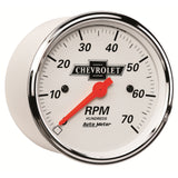 GAUGE, TACHOMETER, 3 1/8", 7K RPM, IN-DASH, CHEVROLET HERITAGE BOWTIE