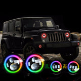 Chasing Version - 2018+ Jeep JL 9 inch Adapted Headlight and 4 inch Foglight ColorSMART Combo Complete RGB Multi-Color k