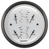 3-3/8" QUAD GAUGE, 100 PSI/100-250 F/8-18V/0-90 Ohm, OLD-TYME WHITE