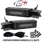 2011-2016 Ford F250-F450 Super Duty Hitch Bar Reverse 7in LED Flood Lighting Heavy Duty Bolt-On Blacked Out Kit with Hea