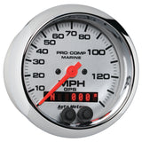GAUGE, SPEEDOMETER, 3 3/8", 140MPH, GPS, MARINE CHROME