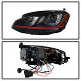 Spyder Projector Headlights - DRL LED - Red Stripe - Black - image 2