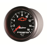GAUGE, PYROMETER (EGT), 2 1/16", 1600?F, STEPPER MOTOR, CHEVY RED BOWTIE, BLACK