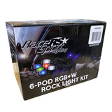 6-POD RGBW Hi-Power Rock Light Complete Kit with Bluetooth APP controls in Retail Box