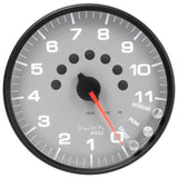 GAUGE, TACHOMETER, 5", 11K RPM, W/SHIFT LIGHT & PEAK MEM, SILVER/BLACK, SPEK-PRO — Red (P23922)