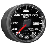 2-1/16" WATER TEMPERATURE, 180-320 F, SPEK-PRO, BLACK/BLACK, ECU