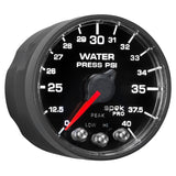 2-1/16" WATER PRESSURE, 0-40 PSI, SPEK-PRO, BLACK/BLACK, ECU