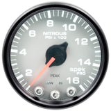 2-1/16" NITROUS PRESSURE, 0-1600 PSI, SPEK-PRO, SILVER/BLACK