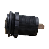 Round Power Socket for 12V 24V Cigarette Lighter Style Plugs with Blue Indigo and Cover 10-Amps Race Sport Lighting