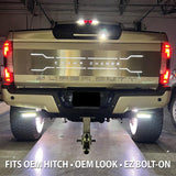 2011-2016 Ford F250-F450 Super Duty Hitch Bar Reverse 7in LED Flood Lighting Heavy Duty Bolt-On Street Series Kit and Si