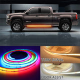 Race Sport 84in Running Board LED Light Kit with Amber Running, White Door Valet - 1007845
