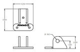 Shockwave bracket for C-4 Vette arm, powder coated black