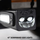 2017-Current Ford F250-F450 Super Duty Hitch Bar Reverse 7in LED Flood Lighting Heavy Duty Bolt-On Blacked Out Kit with 