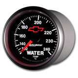 GAUGE, WATER TEMP, 2 1/16", 120-240?F, MECHANICAL, CHEVY RED BOWTIE, BLACK