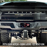 2011-2016 Ford F250-F450 Super Duty Hitch Bar Reverse 7in LED Flood Lighting Heavy Duty Bolt-On Blacked Out Kit with Hea