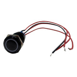 19mm 2-Position 12V On/Off Pre-Wired Switch with WHITE LED and Black Flush Mount Finish Race Sport Lighting