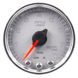 GAUGE, TACH, 2 1/16", 8K RPM, W/ SHIFT LIGHT & PEAK MEM, SLVR/CHRM, SPEK-PRO — Red (P33421)