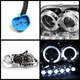 Spyder 1PC Projector Headlights - LED Halo w/ Amber Reflector - Chrome - image 2