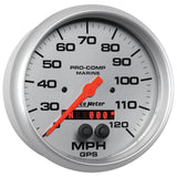 GAUGE, SPEEDOMETER, 5", 120MPH, GPS, MARINE SILVER