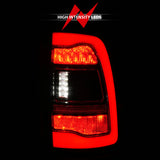 ANZO USA - RAM 1500 09-18, 2500/3500 10-18 LED TAIL LIGHTS BLACK CLEAR LENS W/ SQTL SIGNAL - 311469