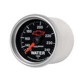 GAUGE, WATER TEMP, 2 1/16", 120-240?F, MECHANICAL, CHEVY RED BOWTIE, BLACK