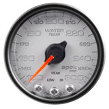 GAUGE, WATER TEMP, 2 1/16", 300?F, STEPPER MOTOR W/PEAK & WARN, SLVR/BLK, SPEK — Red (P34622)