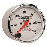3-1/8" SPEEDOMETER, 0-120 MPH, ARCTIC WHITE (1396)