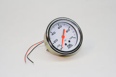 PRW - ETS GAUGE, OIL PRESS, Mech, 2 5/8" White, Back-Lit, Silver Bezel, 0-100 Lbs. - 1338444