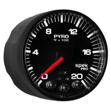 GAUGE, PYRO. (EGT), 2 1/16", 2000?F, STEPPER MOTOR W/PEAK & WARN, BLK/BLK, SPEK — Red (P310328)