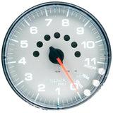GAUGE, TACHOMETER, 5", 11K RPM, W/SHIFT LIGHT & PEAK MEM, SILVER/CHROME, SPEK — Red (P239218)