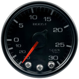 GAUGE, VAC/BOOST, 2 1/16", 30INHG-30PSI, STEPPER MOTOR W/PK & WRN, BLK/BLK, SPEK — Red (P30232)