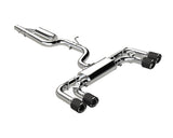 3in. Cat-Back. 2.5in. Quad Split Rear Exit. Active. T304. CF Tips