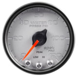 GAUGE, WATER PRESS, 2 1/16", 120PSI, STEPPER MOTOR W/PEAK & WARN, SLVR/BLK, SPEK