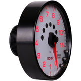 GAUGE, TACHOMETER, 5", 11K RPM, W/SHIFT LIGHT & PEAK MEM, WHITE/BLACK, SPEK-PRO — Red (P23912)