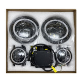 Chasing Version - Jeep Wrangler 7in Headlight and 4in Foglight ColorSMART Combo Complete RGB Multi-Color kit - Smartphon